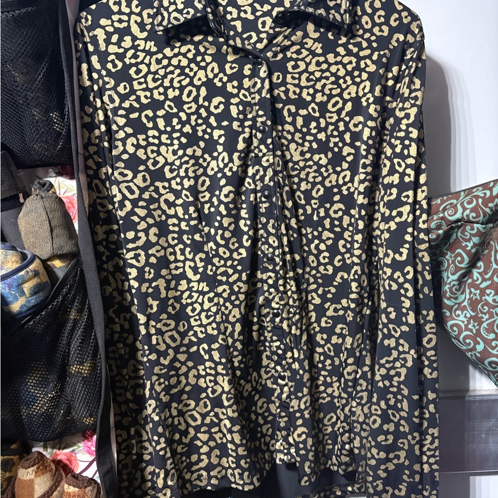 Leopard Print Button Down Shirt - Picture 1 of 2